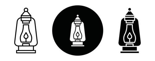 Camping lantern outline icon collection or set. Camping lantern Thin line art vector
