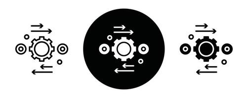 Automation and optimization outline icon collection or set. Automation and optimization Thin line art vector