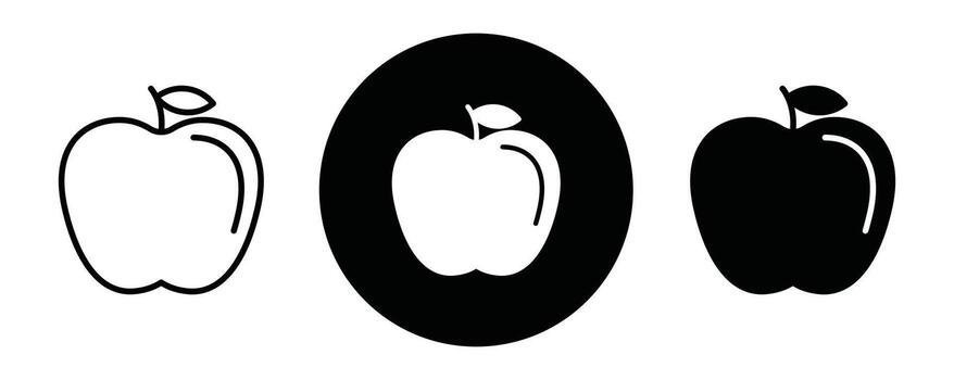 manzana contorno icono colección o colocar. manzana Delgado línea Arte vector
