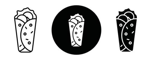 Burrito outline icon collection or set. Burrito Thin line art vector