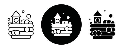 Ball pit outline icon collection or set. Ball pit Thin line art vector