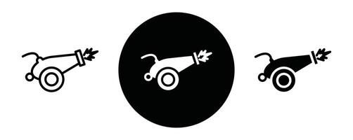 Cannon outline icon collection or set. Cannon Thin line art vector