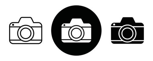 Camera outline icon collection or set. Camera Thin line art vector