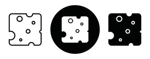Cheese slice outline icon collection or set. Cheese slice Thin line art vector