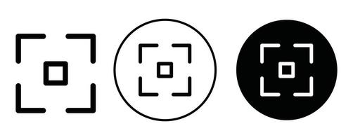 Camera focus frame outline icon collection or set. Camera focus frame Thin line art vector