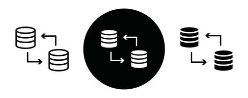 Data Migration outline icon collection or set. Data Migration Thin line art vector