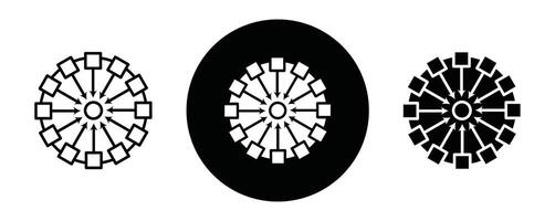 Dependency outline icon collection or set. Dependency Thin line art vector