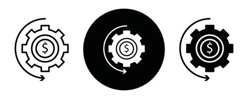 Costs optimization outline icon collection or set. Costs optimization Thin line art vector