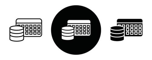 Data table outline icon collection or set. Data table Thin line art vector