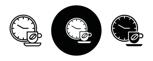 Coffee time outline icon collection or set. Coffee time Thin line art vector