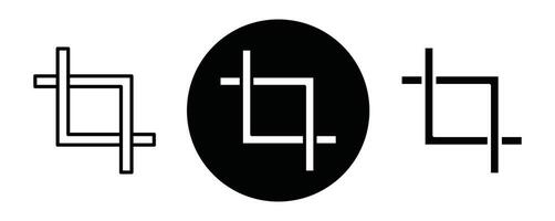 Crop outline icon collection or set. Crop Thin line art vector