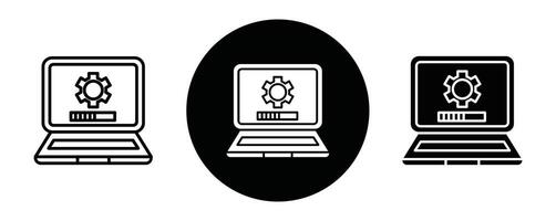 Computer system update outline icon collection or set. Computer system update Thin line art vector