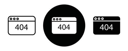 Error 404 page outline icon collection or set. Error 404 page Thin line art vector
