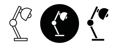 Desk lamp outline icon collection or set. Desk lamp Thin line art vector