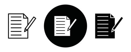 Edit file outline icon collection or set. Edit file Thin line art vector