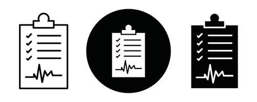 Diagnosis report outline icon collection or set. Diagnosis report Thin line art vector
