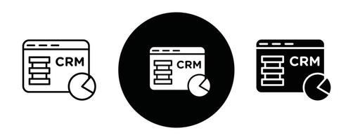 CRM outline icon collection or set. CRM Thin line art vector
