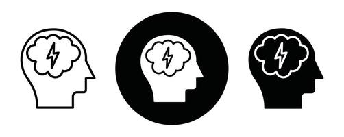Epilepsy outline icon collection or set. Epilepsy Thin line art vector