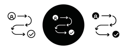 Customer journey outline icon collection or set. Customer journey Thin line art vector