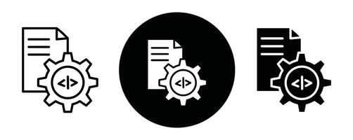 Compile outline icon collection or set. Compile Thin line art vector