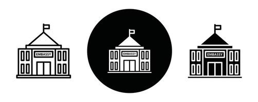 Embassy outline icon collection or set. Embassy Thin line art vector