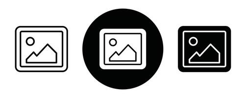 Default image outline icon collection or set. Default image Thin line art vector
