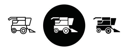 Combine harvester outline icon collection or set. Combine harvester Thin line art vector