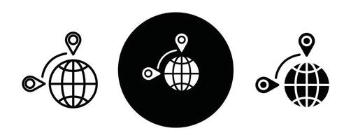 Global distribution outline icon collection or set. Global distribution Thin line art vector