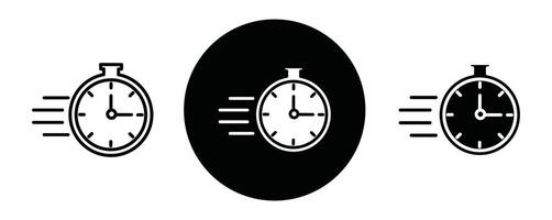 Fast time outline icon collection or set. Fast time Thin line art vector