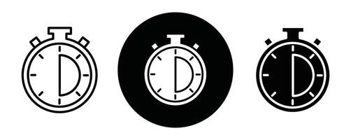 Half hour outline icon collection or set. Half hour Thin line art vector