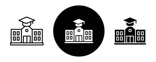 Institute outline icon collection or set. Institute Thin line art vector
