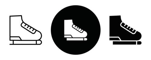 Ice skating outline icon collection or set. Ice skating Thin line art vector
