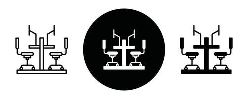 Cubicle outline icon collection or set. Cubicle Thin line art vector
