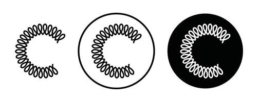 Flexible spring outline icon collection or set. Flexible spring Thin line art vector
