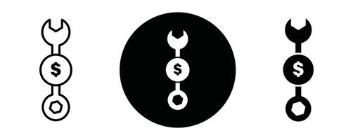 Fixed money outline icon collection or set. Fixed money Thin line art vector
