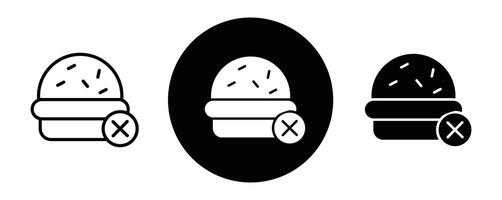 Forbidden burger outline icon collection or set. Forbidden burger Thin line art vector