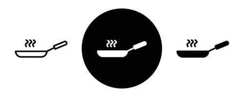 Frying pan outline icon collection or set. Frying pan Thin line art vector