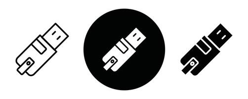 Inclined pendrive outline icon collection or set. Inclined pendrive Thin line art vector