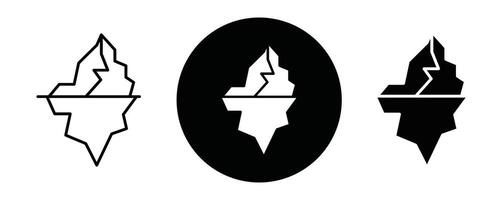 Iceberg outline icon collection or set. Iceberg Thin line art vector