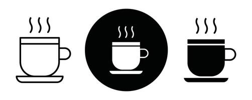 Hot drinks outline icon collection or set. Hot drinks Thin line art vector