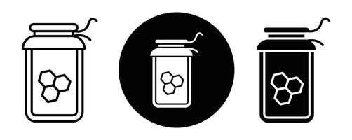 Honey jar outline icon collection or set. Honey jar Thin line art vector