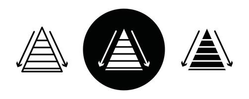Hierarchy pyramid outline icon collection or set. Hierarchy pyramid Thin line art vector