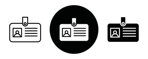 Identification badge outline icon collection or set. Identification badge Thin line art vector