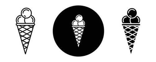 Ice cream outline icon collection or set. Ice cream Thin line art vector