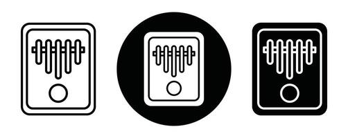Kalimba outline icon collection or set. Kalimba Thin line art vector