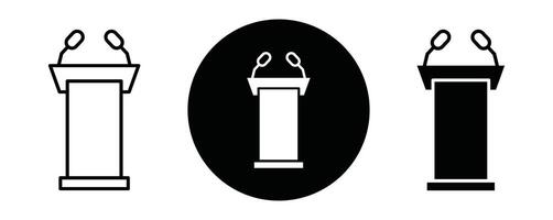 Lectern outline icon collection or set. Lectern Thin line art vector