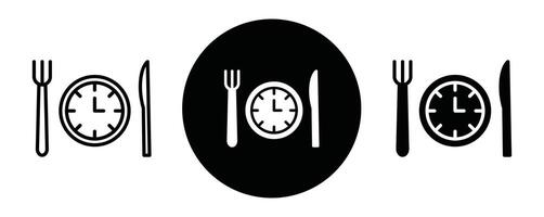 Lunchtime outline icon collection or set. Lunchtime Thin line art vector
