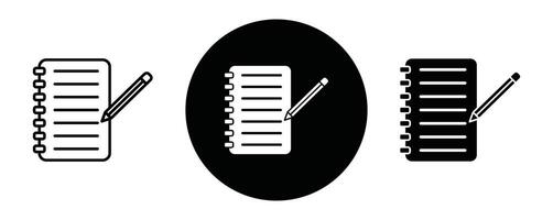 Notebook outline icon collection or set. Notebook Thin line art vector
