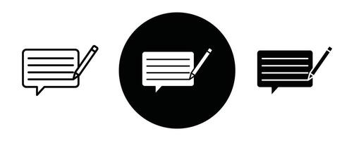 Message writing outline icon collection or set. Message writing Thin line art vector