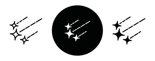 Meteor shower outline icon collection or set. Meteor shower Thin line art vector